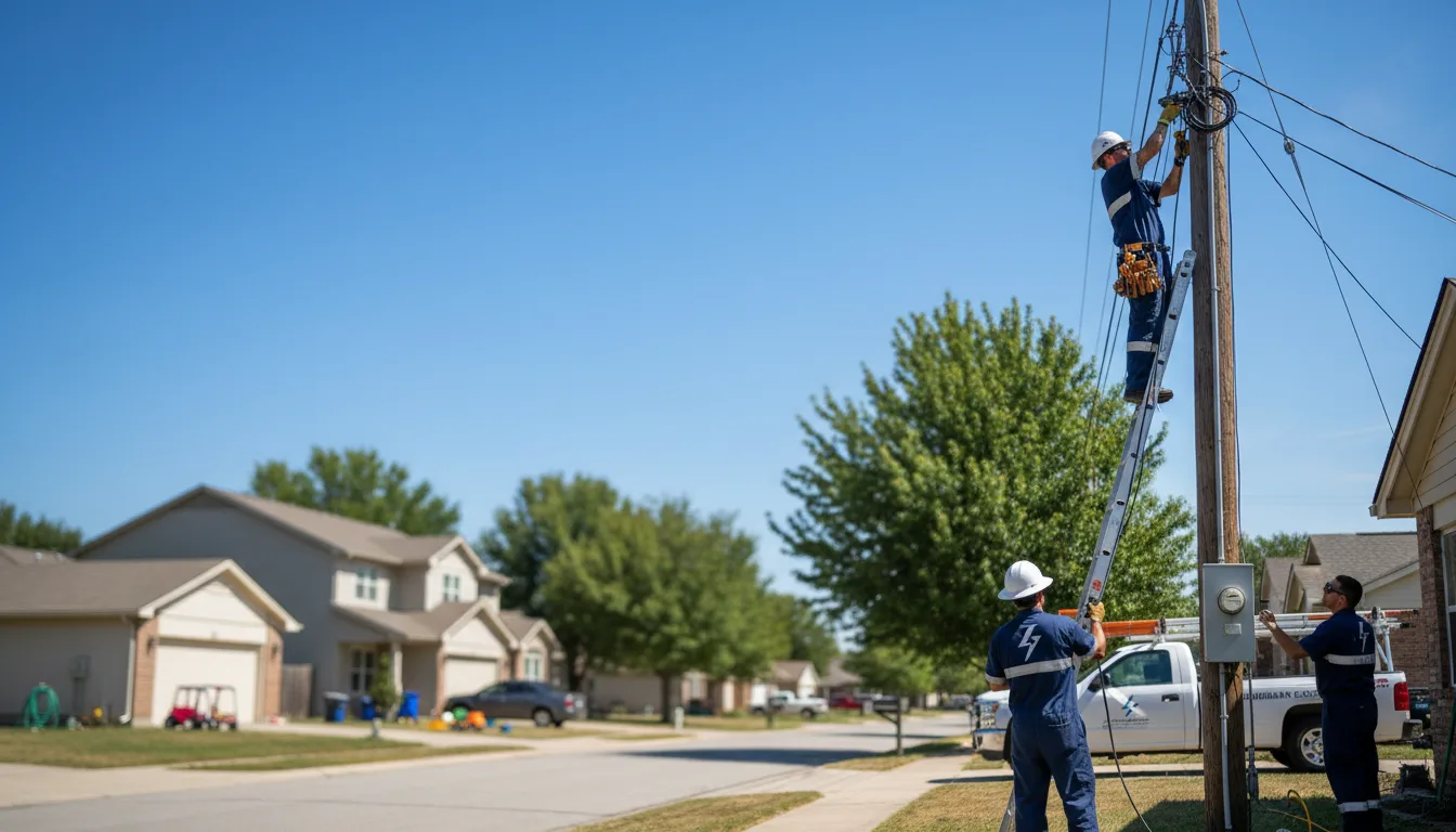 Residential electrician providing installation services in Gracemont, OK
